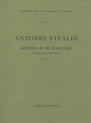 A. Vivaldi: Sinfonia in Mi Maggiore (E Major) (Part.)
