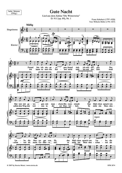 DL: F. Schubert: Gute Nacht Lied, D. 911 (op. 89), Nr. 1 / a