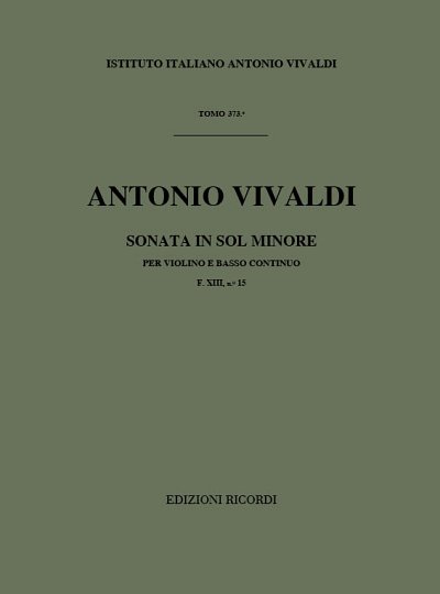 A. Vivaldi: Sonata in Sol Min Rv 26 Per Violino e BC