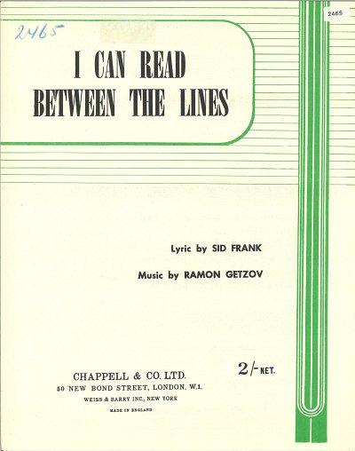 Ramon Getzov, Sid Frank: I Can Read Between The Lines
