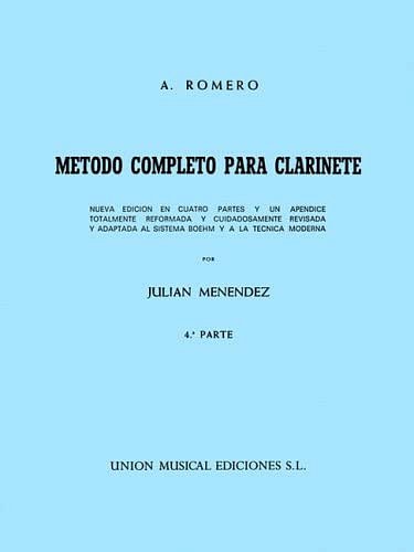 A. Romero y Andía: Método completo para clarinete 4, Klar