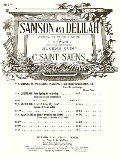 C. Saint-Saëns: Samson and Delilah no 6ter in , GesKlav (KA)