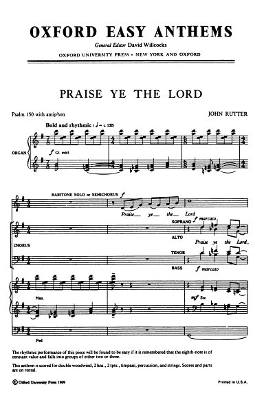J. Rutter: Praise Ye The Lord, GchKlav (Chpa)