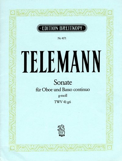 Telemann, Georg Friedrich: Sonate g-Moll - TWV 41:g6 fuer Ob