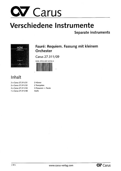 G. Fauré: Requiem op. 48, 2GsGchOrchOr (Stsatz)
