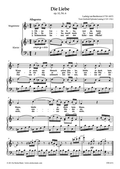 DL: L. v. Beethoven: Die Liebe op. 52, Nr. 6