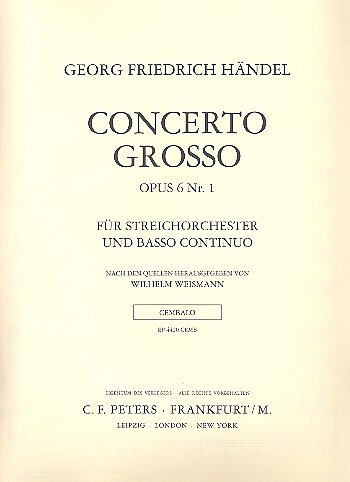 G.F. Haendel: Concerto grosso G-Dur op. 6/, 2VlVcStrBc (Cemb