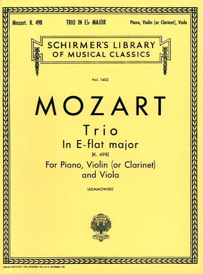 W.A. Mozart: Trio Es-Dur KV 498, KlvKlr/VlVa (Pa+St)