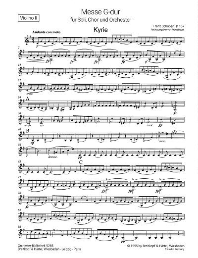 F. Schubert: Messe G-dur D 167, 3GesGchOrch (Vl2)