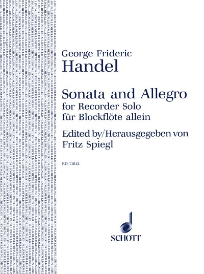 G.F. Händel: Sonata und Allegro , Sbfl/Abfl