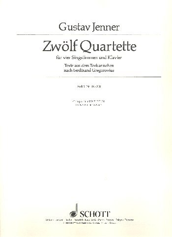 J.C.U. Gustav: Zwölf Quartette Heft 3, 4GesKlav (Chpa)