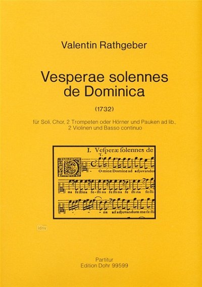 J.V. Rathgeber: Vesperae solennes de Dom, SolGChOrch (Part.)