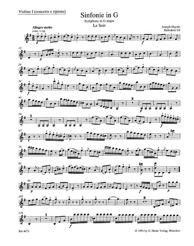 J. Haydn: Sinfonie Nr. 8 G-Dur Hob. I:8, Sinfo (Vl1)