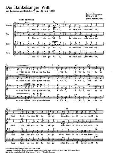 R. Schumann: Der Baenkelsaenger Willi op. 146 Nr. 2; aus: Ro