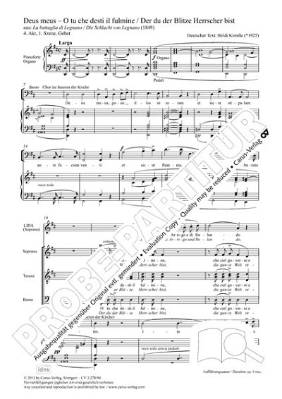 G. Verdi: Deus meus – O tu che desti il fulmine (Der du der Blitze Herrscher bist) D-Dur (1849)