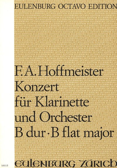 F.A. Hoffmeister: Konzert für Klarinette B, KlarKamo (Part.)