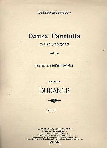 F. Durante: Danza Fanciulla Cht-Piano , GesKlav