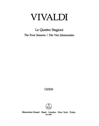 A. Vivaldi: Le Quattro Stagioni, VlStrBc (Cemb)