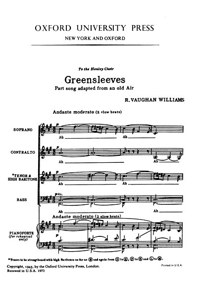 R. Vaughan Williams: Greensleeves, Gch (Part.)