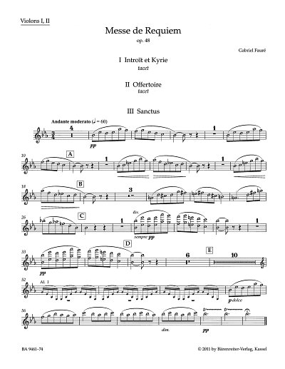 G. Faure: Messe de Requiem op. 48, 2GsGchOrchOr (Vl1,2)