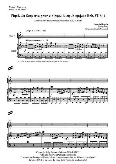 J. Haydn: Finale Du Concerto en Do Marjeu, FlKlav (KlavpaSt)