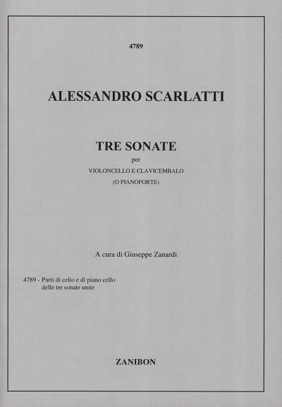 A. Scarlatti: Tre Sonate, VcCemb/Klv (Pa+St)