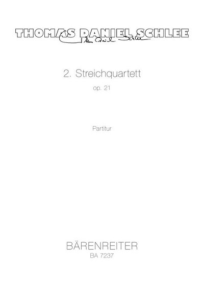 T.D. Schlee: Streichquartett Nr. 2 op. 21 (, 2VlVaVc (Part.)