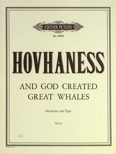 A. Hovhaness: And God Created Great Whales Op 299/1