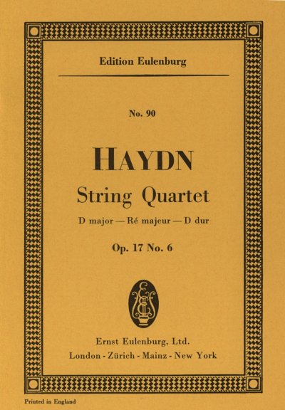 J. Haydn: Quartett D-Dur Op 17/6 Hob 3/30 Eulenburg Studienp