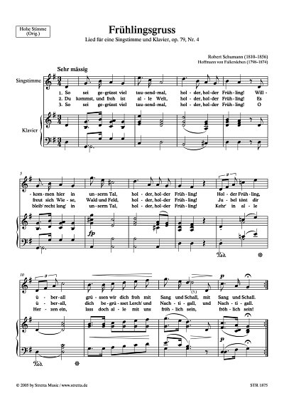 DL: R. Schumann: Fruehlingsgruss Lied, op. 79, Nr. 4