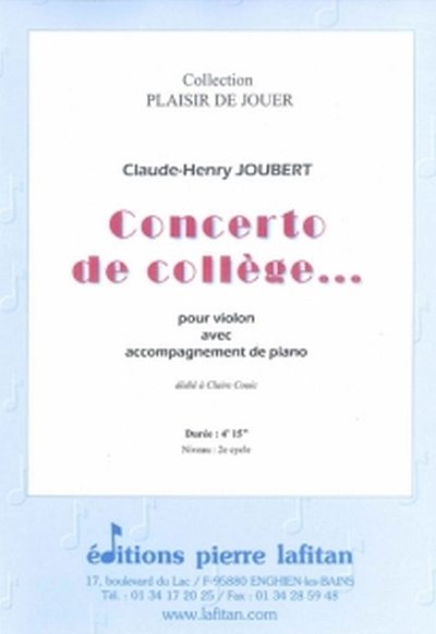C.-H. Joubert: Concerto De College, VlKlav (Bu)