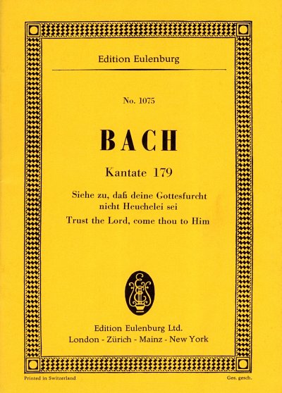 J.S. Bach: Kantate Nr. 179 (Dominica 11 post Trinitatis) BWV 179