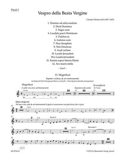 C. Monteverdi: Vespro della Beata Vergine 