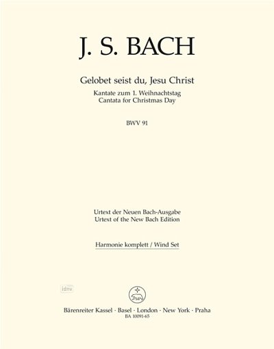 J.S. Bach: Gelobet seist du, Jesu Chris, 4GesGchOrcBc (HARM)