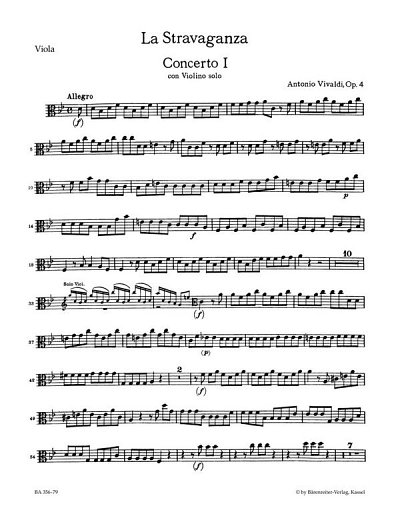 A. Vivaldi: La Stravaganza Nr. 1 B-Dur op. 4/1 Fa I, 180