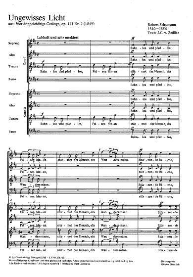 R. Schumann: Ungewisses Licht op. 141 Nr. 2; aus: Vier doppe