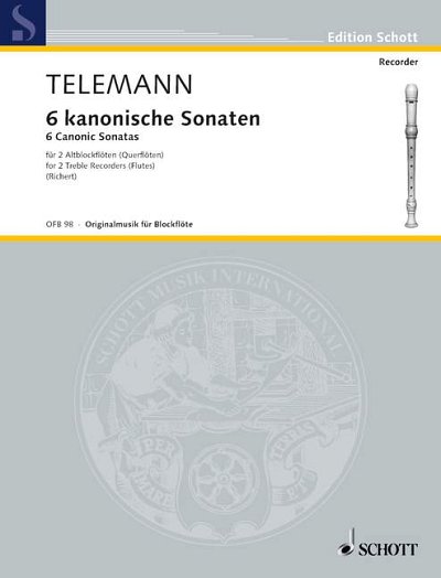 DL: G.P. Telemann: 6 kanonische Sonaten, 2Abfl/Fl (Sppa)