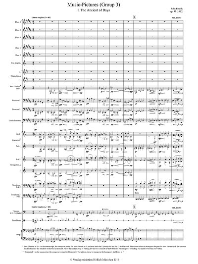 J. Foulds: Music-Pictures (Group 3) op. 33, Sinfo (Part.)