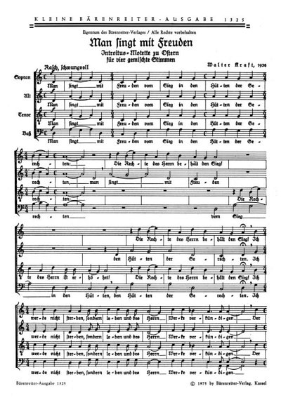 W. Kraft: Man singt mit Freuden vom Sieg (1938)
