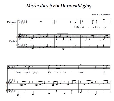 DL: (Traditional): Maria durch ein Dornwald gin, PosOrg (Par