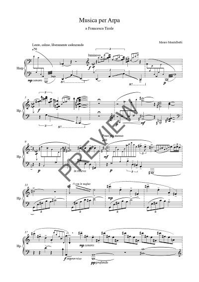 DL: M. Montalbetti: Musica per arpa, Hrf (Part.)
