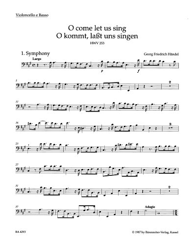 G.F. Handel: O come let us sing / O kommt, lasst uns singen HWV 253