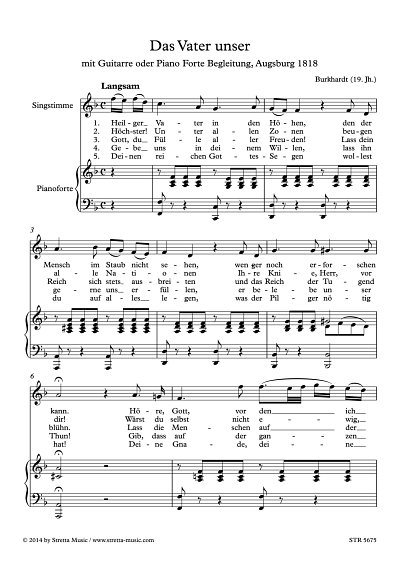 DL:  Burckhardt: Das Vater unser, Singstimme (hoch), Klavier