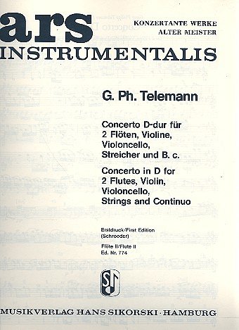 G.P. Telemann: Concerto D-Dur fuer 2 Floete, 2FlVlVcStrO (Fl