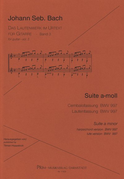 J.S. Bach: Suite A-Moll Bwv 997 Lautenwerk Im Urtext Bd 3
