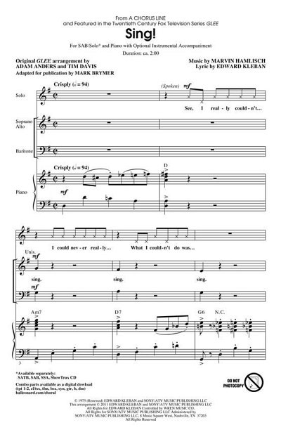 M. Hamlisch: Sing! (Chpa)