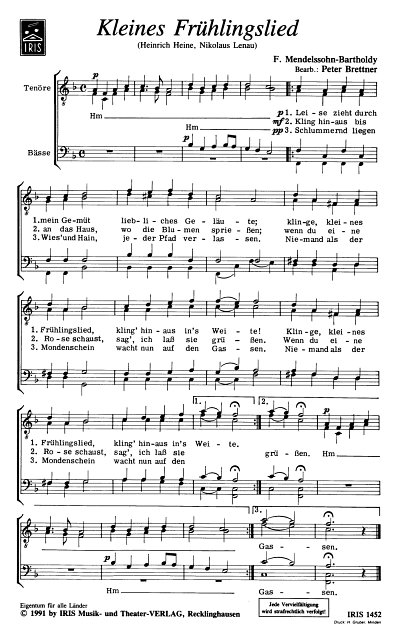 F. Mendelssohn Bartholdy: Kleines Fruehlingslied
