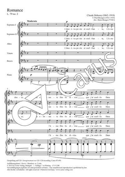 DL: C. Debussy: Romance, GchKlav (Part.)