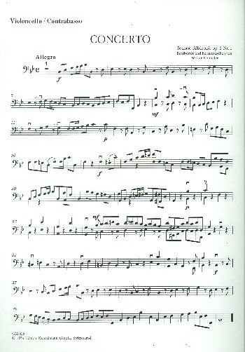 T. Albinoni: Concerto a cinque B-Dur op. 5/1 (VcKb)