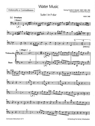 G.F. Händel: Wassermusik HWV 348-350, Barorch (VcKb)